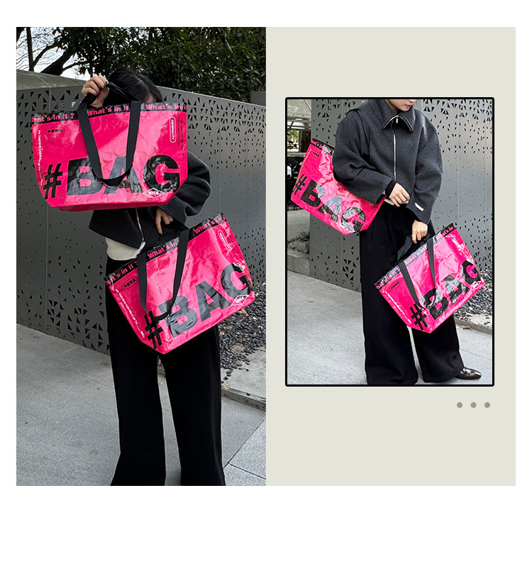 128g Weight Open Closure Type Single Shoulder Strap, Top Handle Strap Type Shopping bags Bags Type Casual, Shopping Occasion Nylon, Fabric Material Vocabulary Words/Name, Slogan Pattern All Seasons Season Women's Gender Streetwear Style Square Shape Women's Streetwear Vocabulary Words/Name Slogan Nylon Fabric Shopping Bags