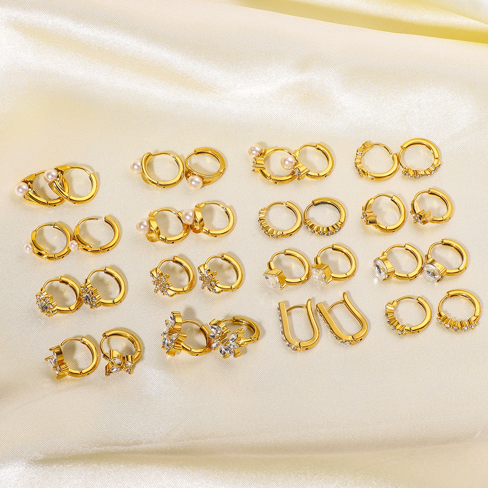 6g Weight PVD Coated Gold Plating Process 1 Pair Casual Elegant Lady Geometric Plating 304 Stainless Steel Earrings