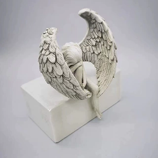 跨境抱腿天使北欧ins艺术风格天使救赎摆件树脂工艺品设计装修