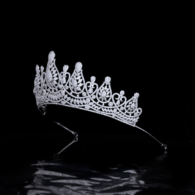 Title 3, Micro Set Zircon Crown Wedding Headwear Bridal ...