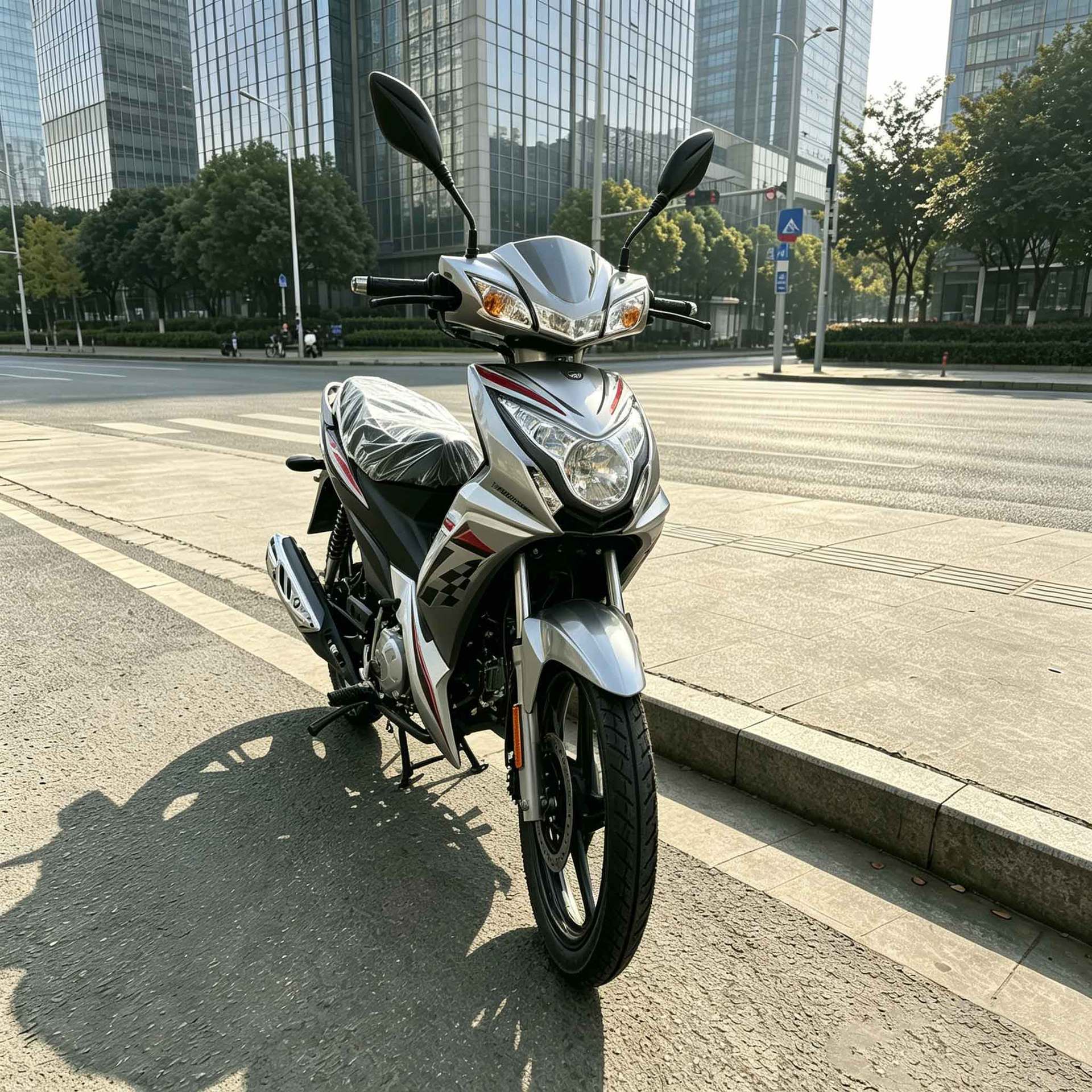 Foreign Trade Model Silver-Colored Two-Wheeled Motorcycle with Low Fuel Consumption, Strong Durability, and Good Rideability, Popular for Cross-Border Export to Africa