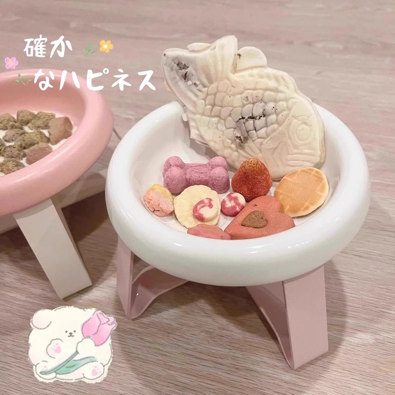 猫の空飛ぶ円盤ホームオフィスネックプロテクター缶詰鉄ラック高価値ペットステンレス鋼猫ボウルホルダーフードボウル|undefined