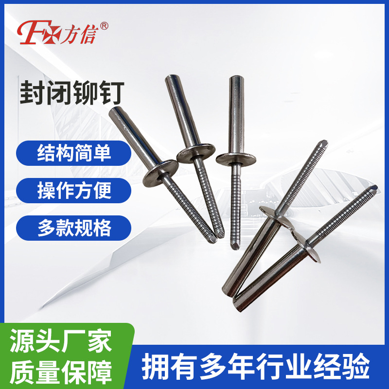 304封闭型大帽拉钉 盲孔密封拉柳钉 闭口型不锈钢抗水铆钉