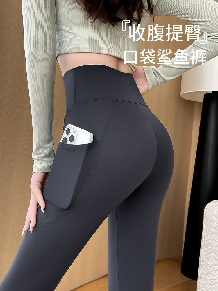 Pantalones de tiburón para mujeres, cintura alta, abdomen, caderas, deportivo delgado de verano, leggings de yoga de bicicleta, tamaño grande