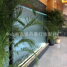 定制大厅流水墙水幕墙玻璃屏风不锈钢可移动家居办公室隔断