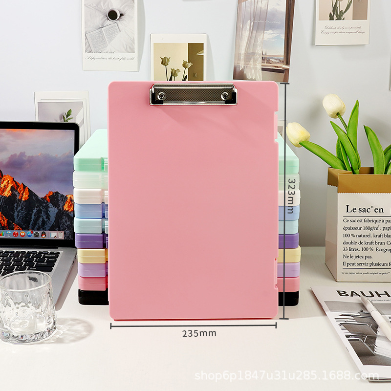 Estilo ins Morandi color dormitorio almacenamiento archivo caja A4 transparente CAJA DE INFORMACIÓN PP plástico cosméticos papelería caja