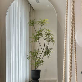 海虹景品南天竹仿真绿植高端轻奢室内客厅仿生假植物大型落地盆栽