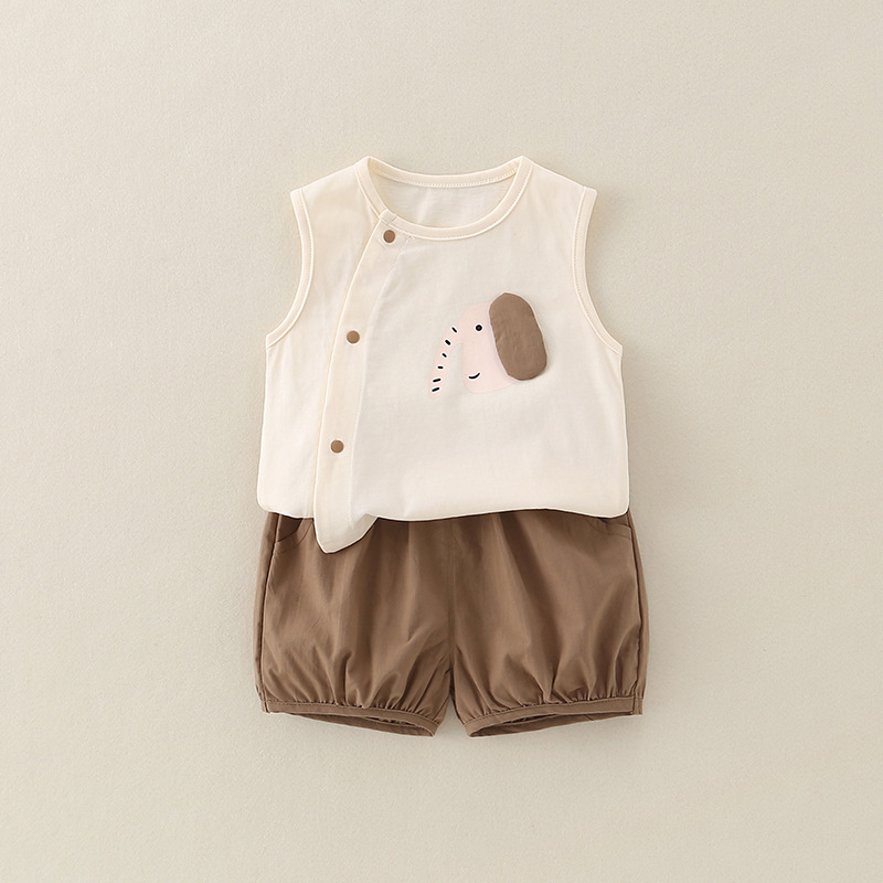 新款男宝宝夏装a类纯棉夏季薄款韩版短袖短裤套装婴儿男童衣服