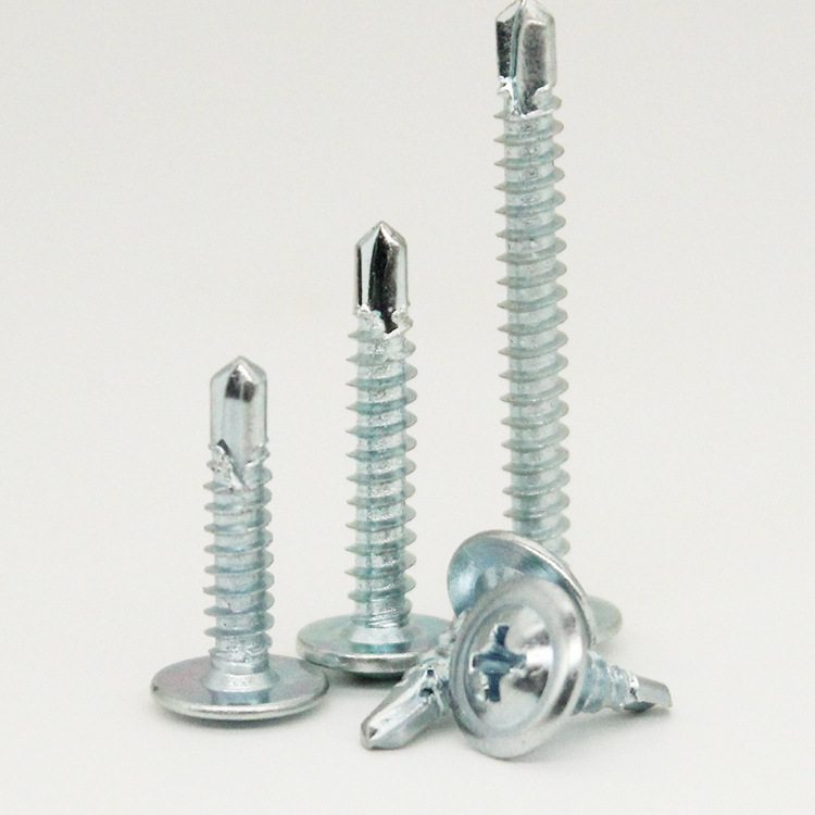 아연 도금 된 크로스 대형 플랫 헤드 와시 패드 드릴 테일 스크류 셀프 태핑 도브 테일 스크류 라운드 헤드 스크류 M4.2