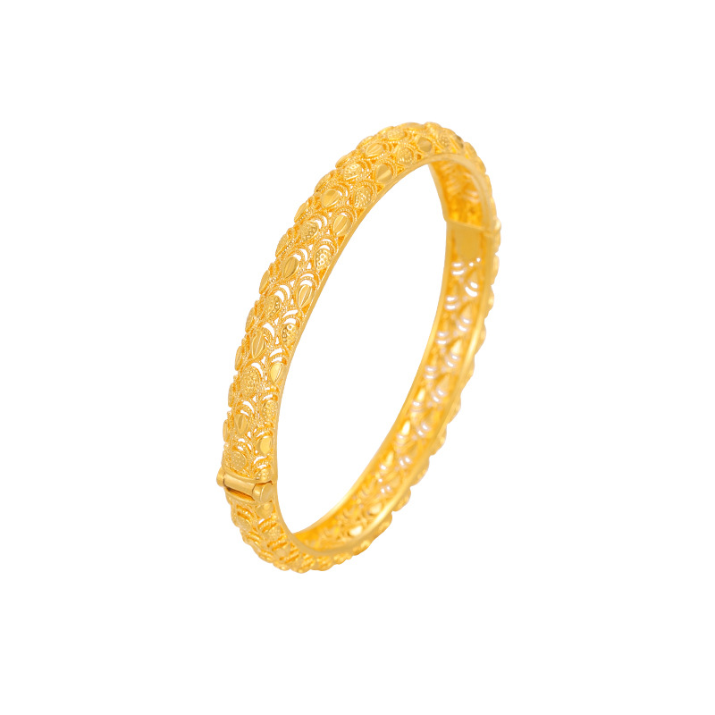 Hueco de la vendimia pulsera tallada pulsera de oro de vietnam joyería de la escala del dragón de las mujeres exquisito todo fósforo de estilo antiguo de suministro directo de fábrica