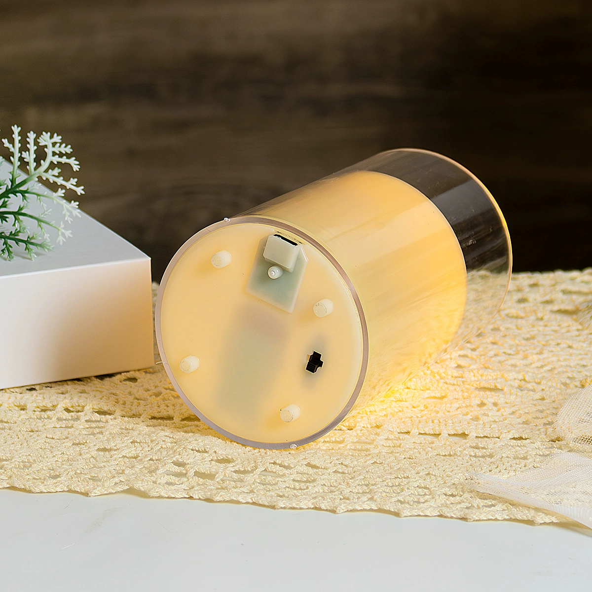 LED-подсвечник аккумуляторный акриловый маятниковый пламя бесконтактная электронная свеча световая имитация свечи предложение признание оформление