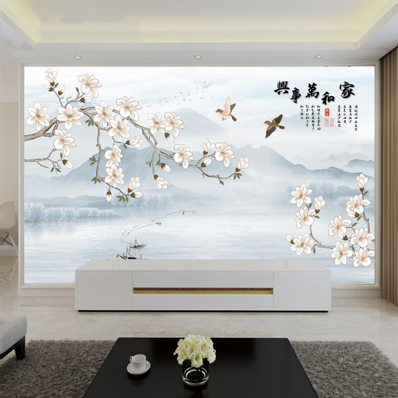 墙纸3d立体壁画电视背景墙壁纸客厅家和影视壁布装饰墙布自粘|undefined