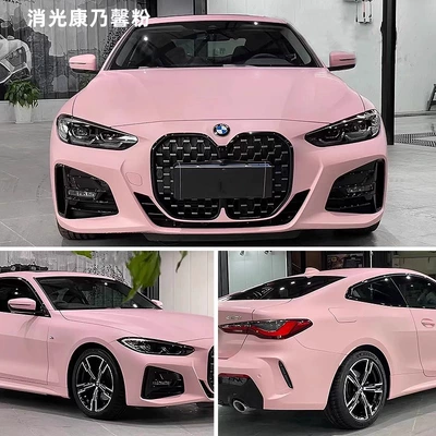 change film PET material: pink floral, Auto Color Change Film - pet-matte-carnation-pink-152m-17m