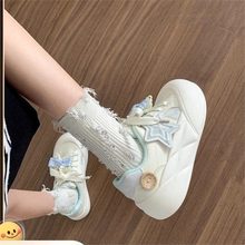 小白鞋2024帆布鞋百搭板新款云朵思同款赵露鞋冬季乞丐女鞋子厚底