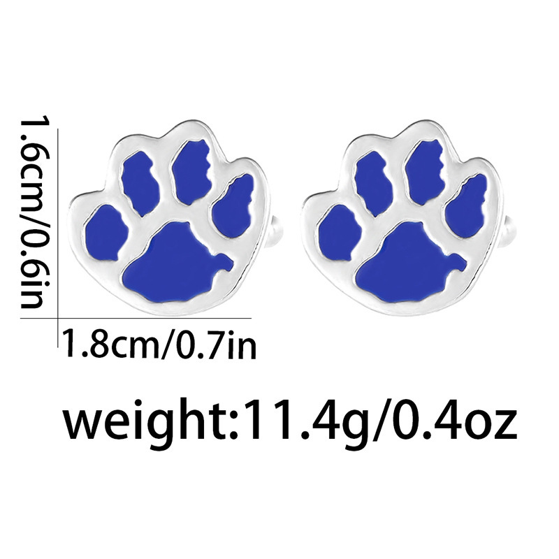 moda nuova lega metallo blu orso zampa gemelli personalità creativa goccia di olio camicia polsino unghie_voghion.com