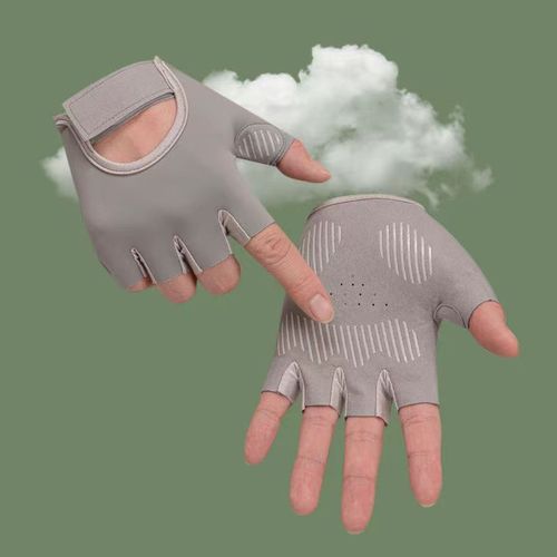 Sports gloves for men and women, outdoor half-finger slip-resistant gloves for fitness, hand protection for spring, summer, autumn, ice silk quick-drying cycling gloves factory