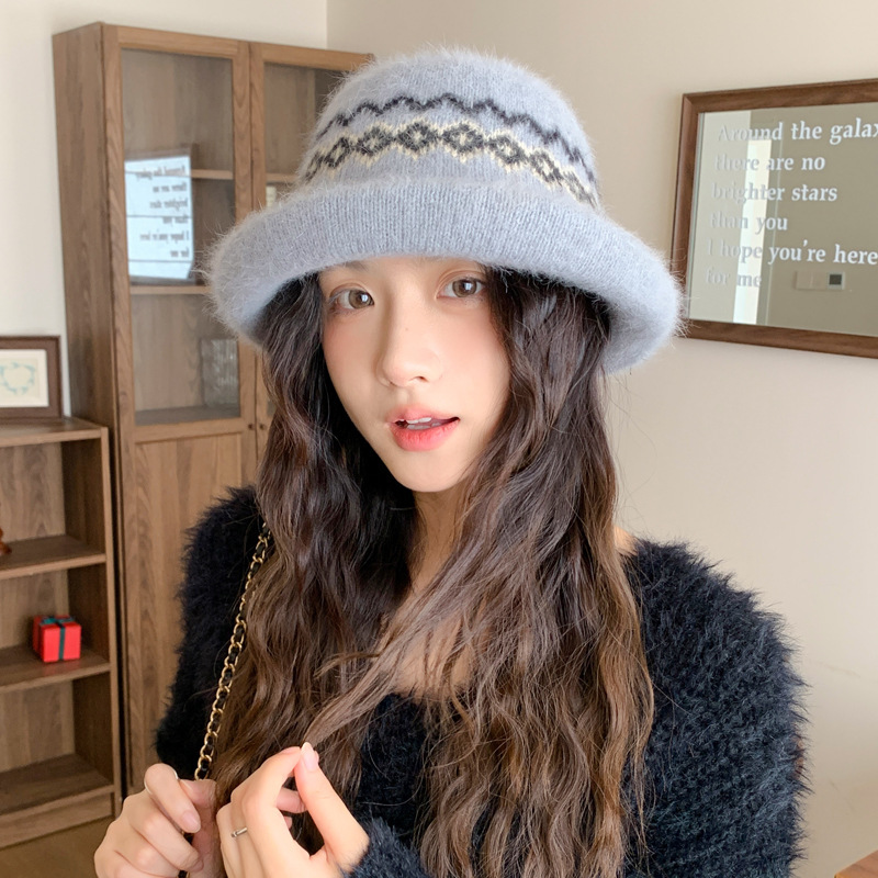 秋冬季防寒保暖渔夫帽甜美时尚百搭盆帽卷边护耳防风加厚帽子女款|undefined