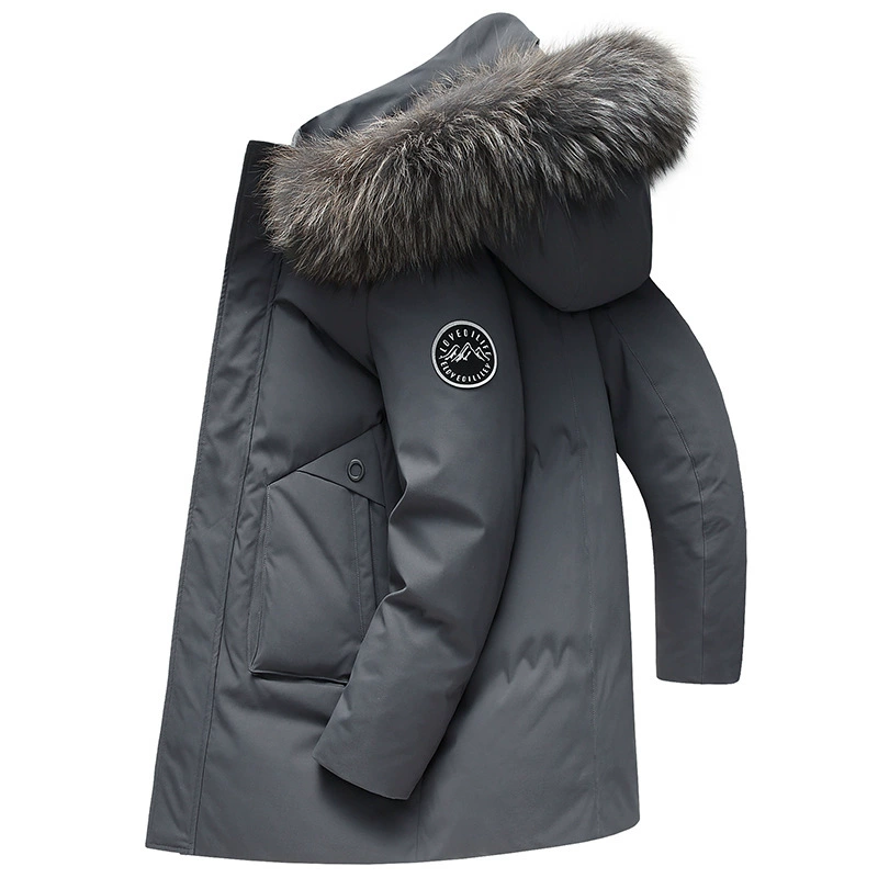 Новая утепленная куртка с капюшоном, унисекс, зимняя, с наполнителем из белого утиного пуха, теплая повседневная рабочая одежда, модная брендовая куртка