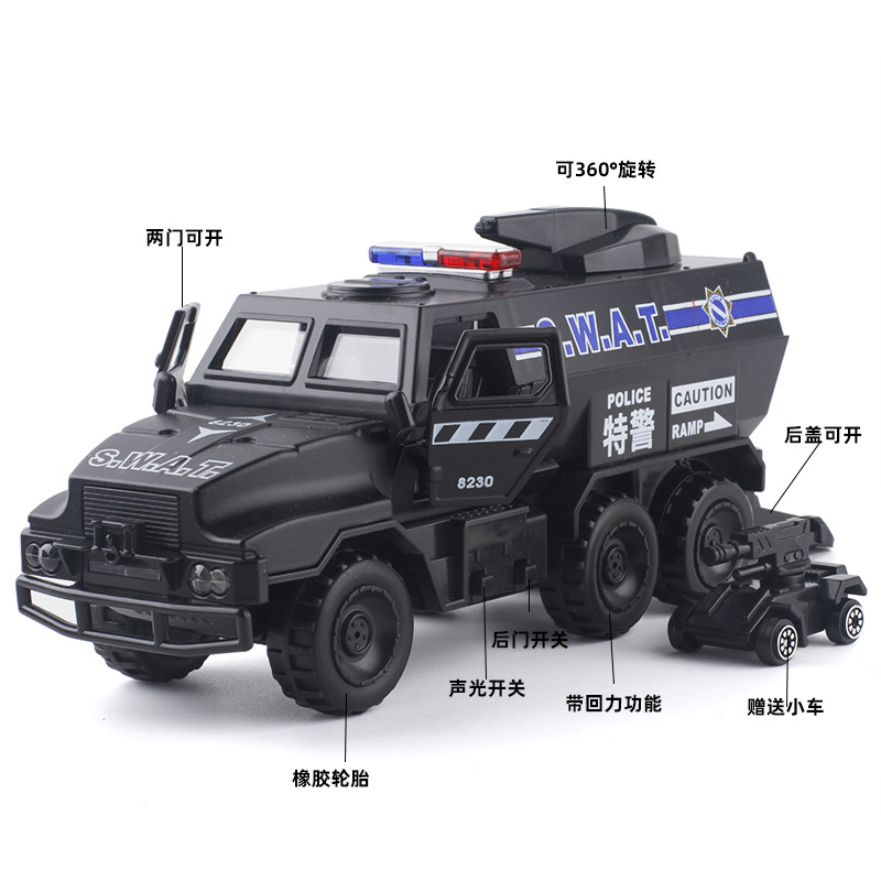 SANTIADO 무장 폭발 방지 차량 기갑 차량 합금 ACOUSTO-OPTIC 전원 모델 장난감 어린이 시뮬레이션 자동차 8230