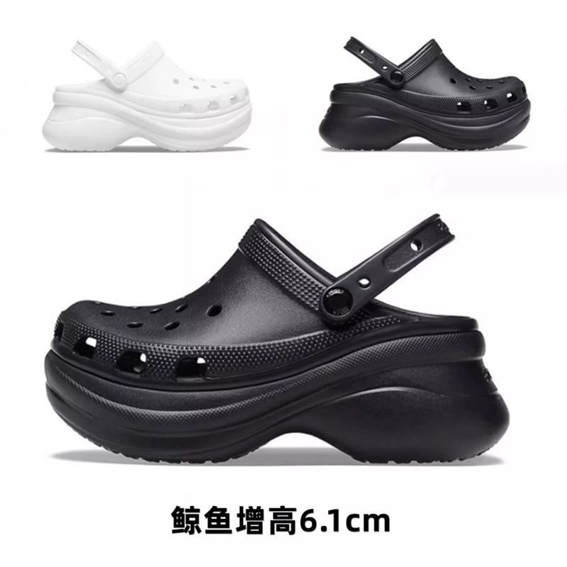 Слеперы в стиле Crocs, универсальная модная обувь для пляжа с платформой и каблуками, нескользящие мюли