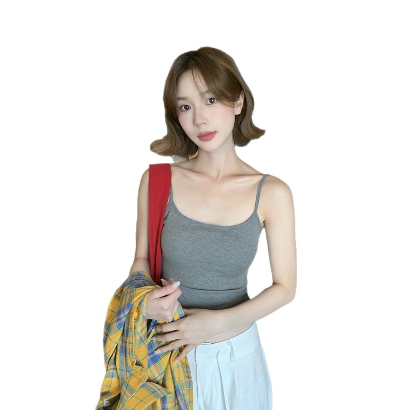 夏のホットガールの背中はロープで結ばれ、美しい背中と脇胸の収縮、コースター付き、スリムなローネックサスペンダー|undefined
