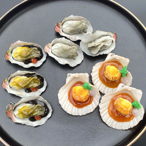 PVC Simulated Oyster Cross-border Keychain Bag Charm Decorative Children's Toy Simulated Scallops Seafood Model