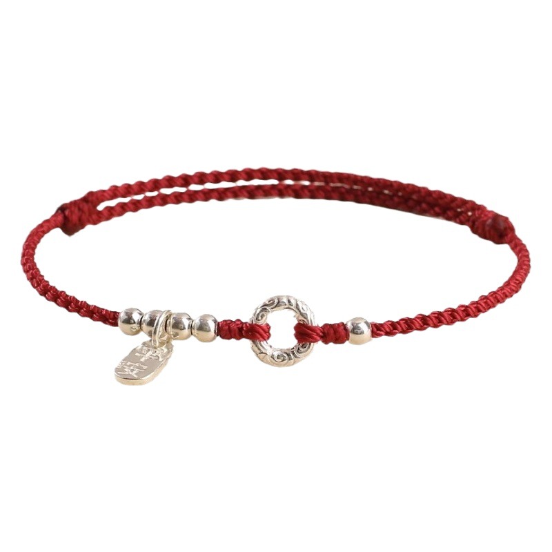 Red String Bracelet for Women, Handmade Good Luck Couple's Thin Bracelet, Anklet, Safety Charm, Unique Gift