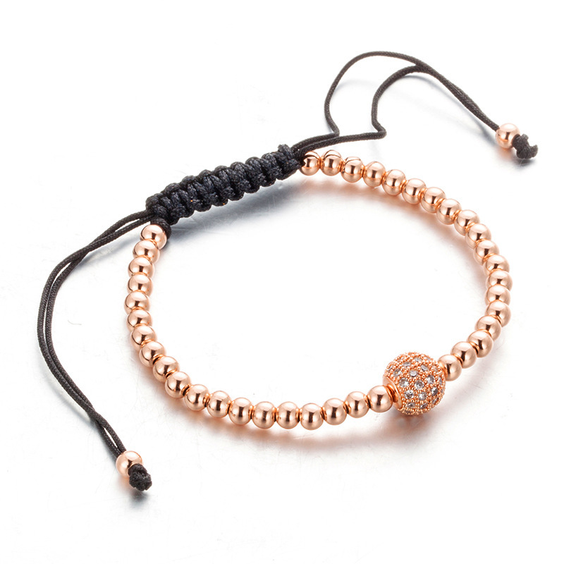 10mm Bola de diamante oro rosa blanco circonio