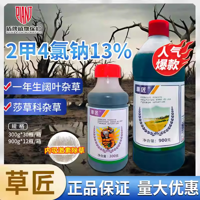 锐耙 13%二甲四氯钠2甲4氯钠小麦田一年生阔叶杂草农药除草剂900g