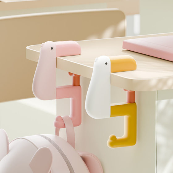 Schoolbag Hook Thinking Duck Student Desk Side Side Bag Hanger Adhesion-Free Paste-Free Movable Portable Bag Hook