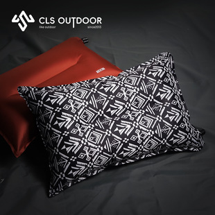Cls Outdoor Ethnic Style Automatic Inflatable Pillow Tent Camping Style Car Travel Airplane Pillow Office Nap Pillow