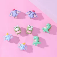 Детский зажим для ушей без отверстий для ушей DIY Смола милые серьги с животными мультфильм аниме слон лягушка маленькие серьги с динозаврами