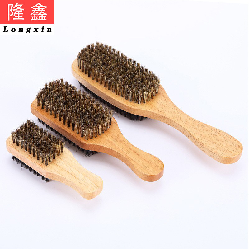 Comercio exterior caliente-venta cepillo de barba de los hombres mango largo cepillo de barba de madera maciza portátil Cerdo patillas pelo herramientas de peluquería cepillo de barba