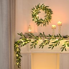 クロスボーダークリスマス部屋インテリア装飾ライトledツリーライト感謝祭シミュレーションユーカリの葉籐ライト
