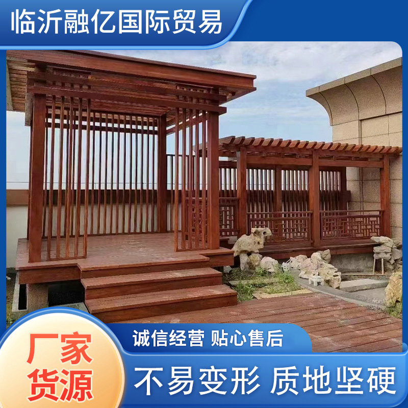 厂家批发樟子松防腐木柳安木户外凉亭庭院实木墙板户外地板葡E18