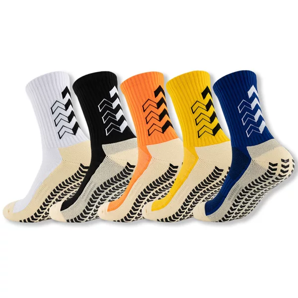 Men's mid-calf professional sports socks, football socks, high-quality, wear-resistant, non-slip, towel-soled, shock-absorbing running socks for training
