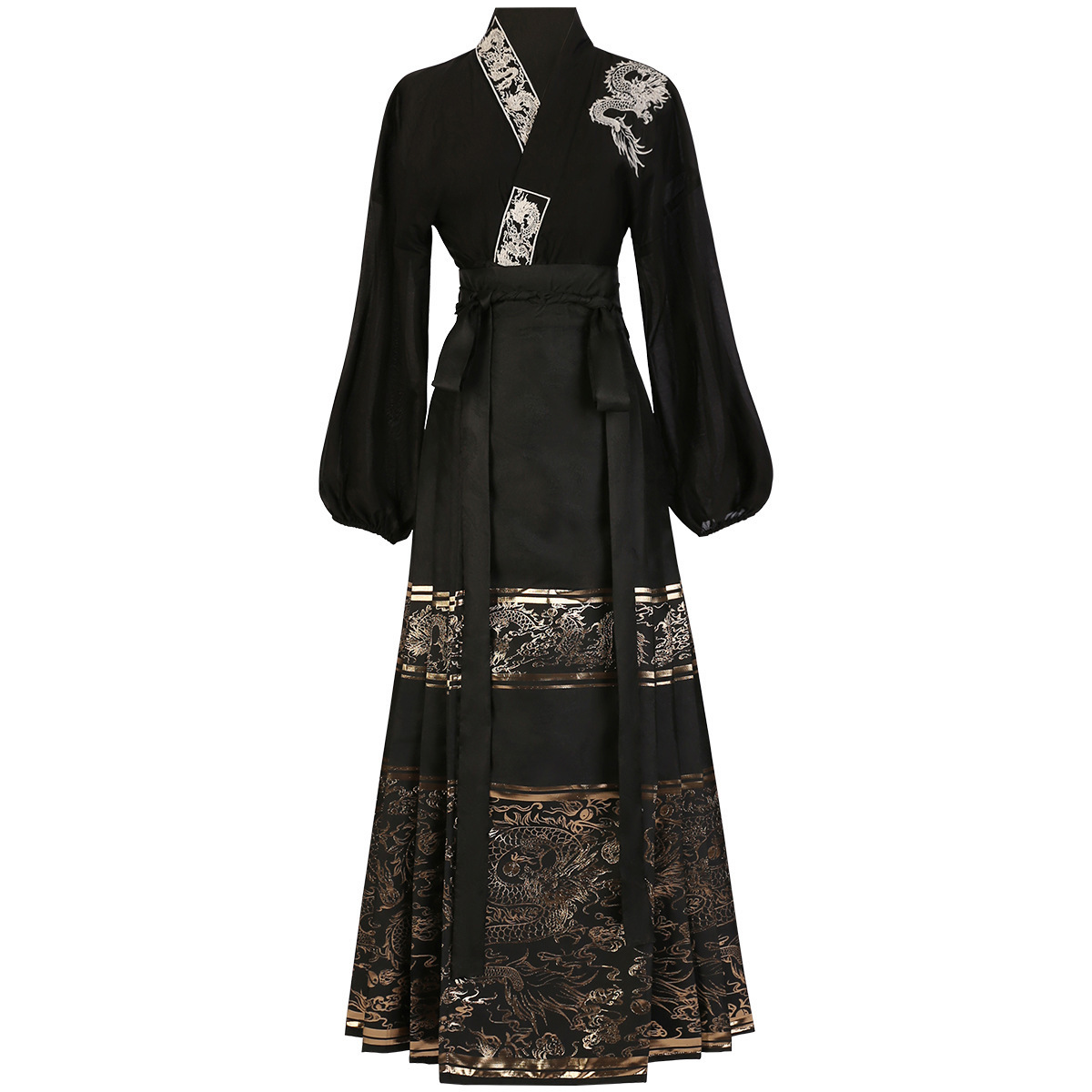 Diseño original Longyan estilo chino mejorado Han elemento chaqueta de mujer caballo caballo vestido conjunto 8779 image 5