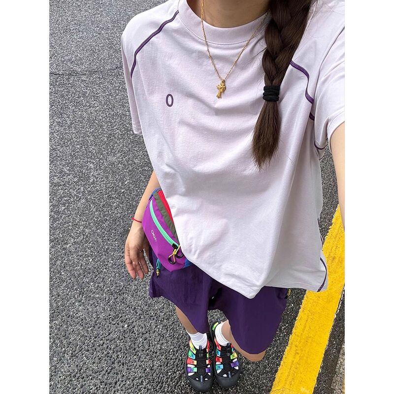 Pink-Purple Quick-Dry Short-Sleeve Unisex Summer Thin Regular Shoulder T-Shirt with Cooling Effect, Mountain-Style Outdoor Sports Top, Cycling Wear Pink-Purple Quick-Dry Short-Sleeve Unisex Summer Thin Regular Shoulder T-Shirt with Cooling Effect, Mountain-Style Outdoor Sports Top, Cycling Wear
