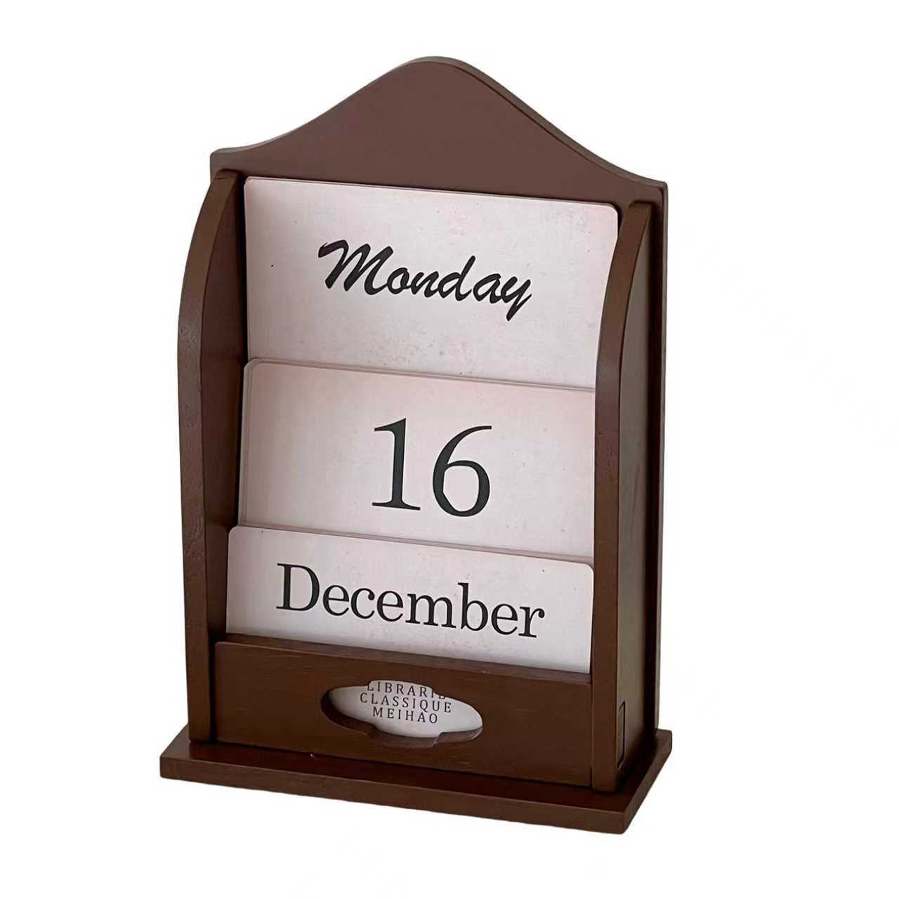 Calendario Perpetuo de Madera de Madera Maciza, para Oficina y Decoración del Hogar image 6