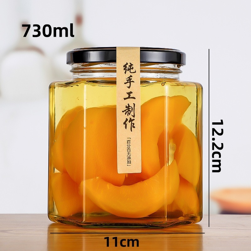 六棱食品级玻璃瓶蜂蜜瓶酱菜瓶辣椒酱密封罐装防漏果酱瓶现货|undefined