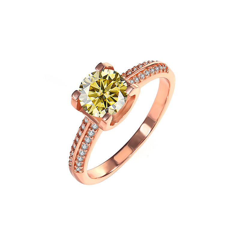 1 quilates 925 anillo de diamante de plata de rosa oro toro anillo de matrimonio anillo de boda pequeño libro rojo explosión