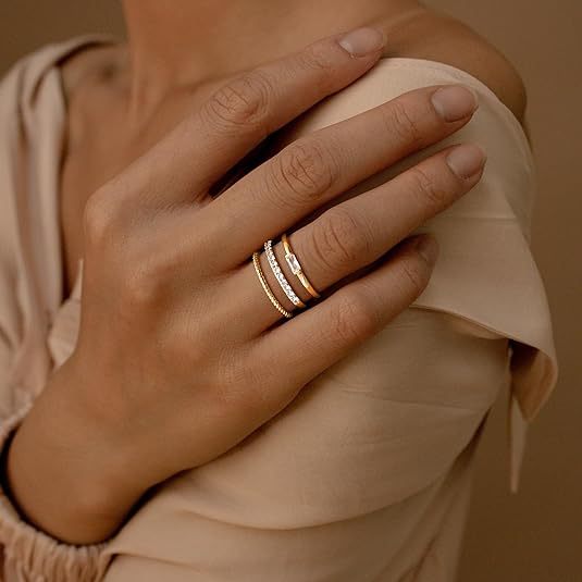 Simple Style Geometric Zinc Alloy Plating Artificial Diamond Women's Rings display picture 4