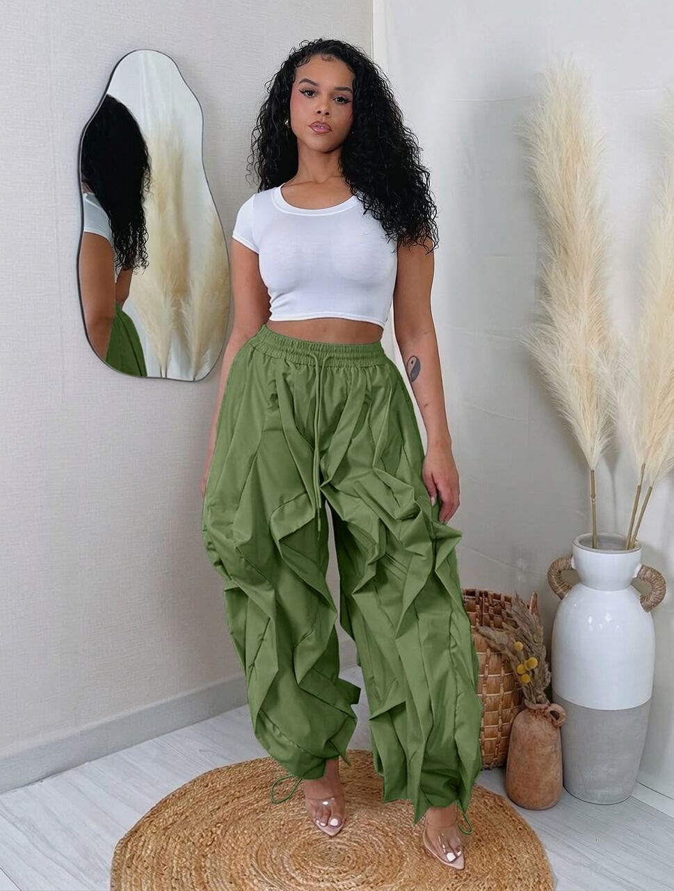 Women's Clothing Elegant Commuter Workwear Style Lace Bloomers Leggings Stitching Design Women's Bottoms For Formal & Casual_ecoleips.com