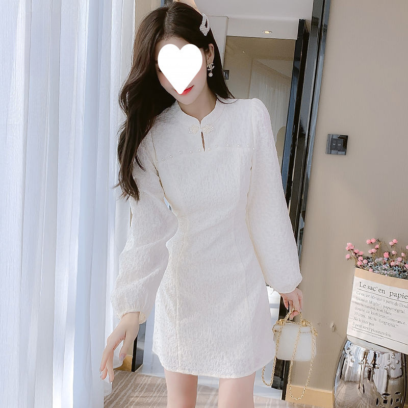 小香风改良旗袍连衣裙子女装秋装2025年新款感别致小个子秋冬|undefined