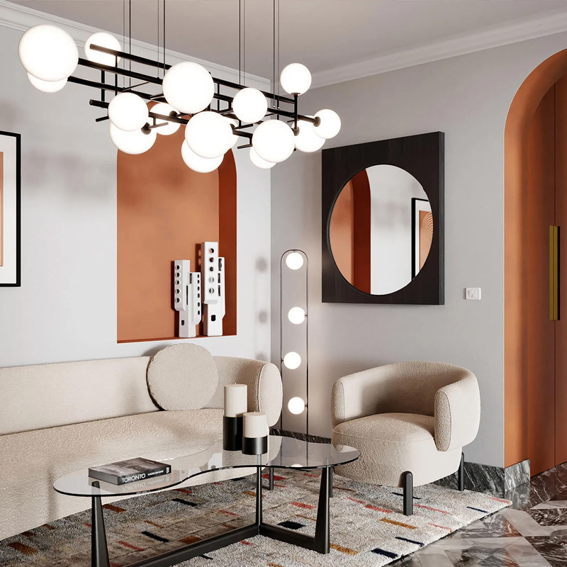 Italian Minimalist Lamb Wool Metal Living Room Triple Sofa Nordic Modern Irregular Shape Studio Single Negotiation Chair