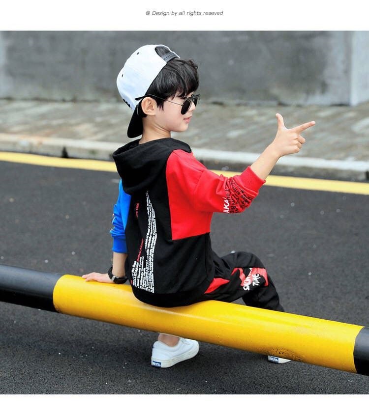 Vêtements pour enfants garçons, nouvelle édition coréenne d'automne 2023, beau pull ample et décontracté pour garçons, deux pièces_voghion.com