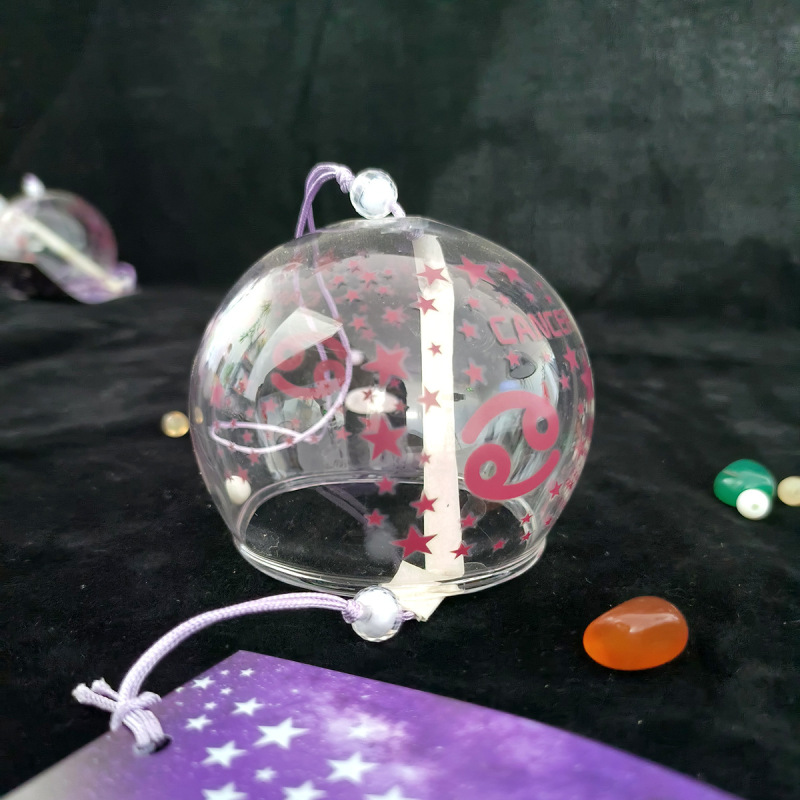DIY 和風クリエイティブギフト 12 星座ガラス風鈴吊り飾り誕生日ギフト工芸品寝室の装飾風鈴|undefined