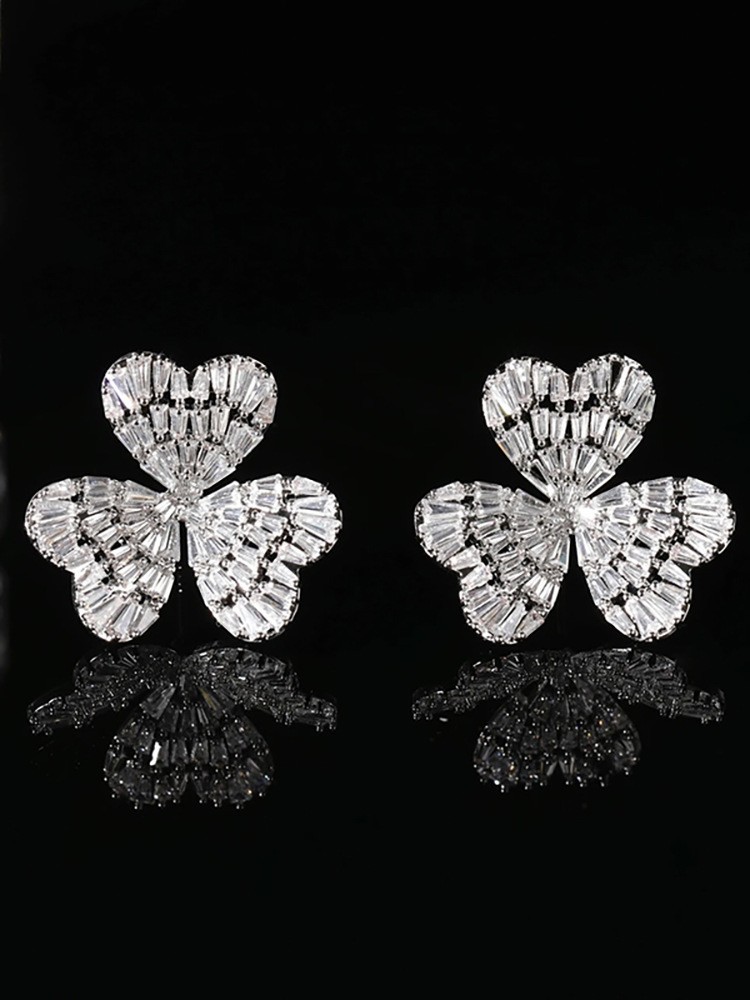 F7609 지르콘 플라워 귀걸이