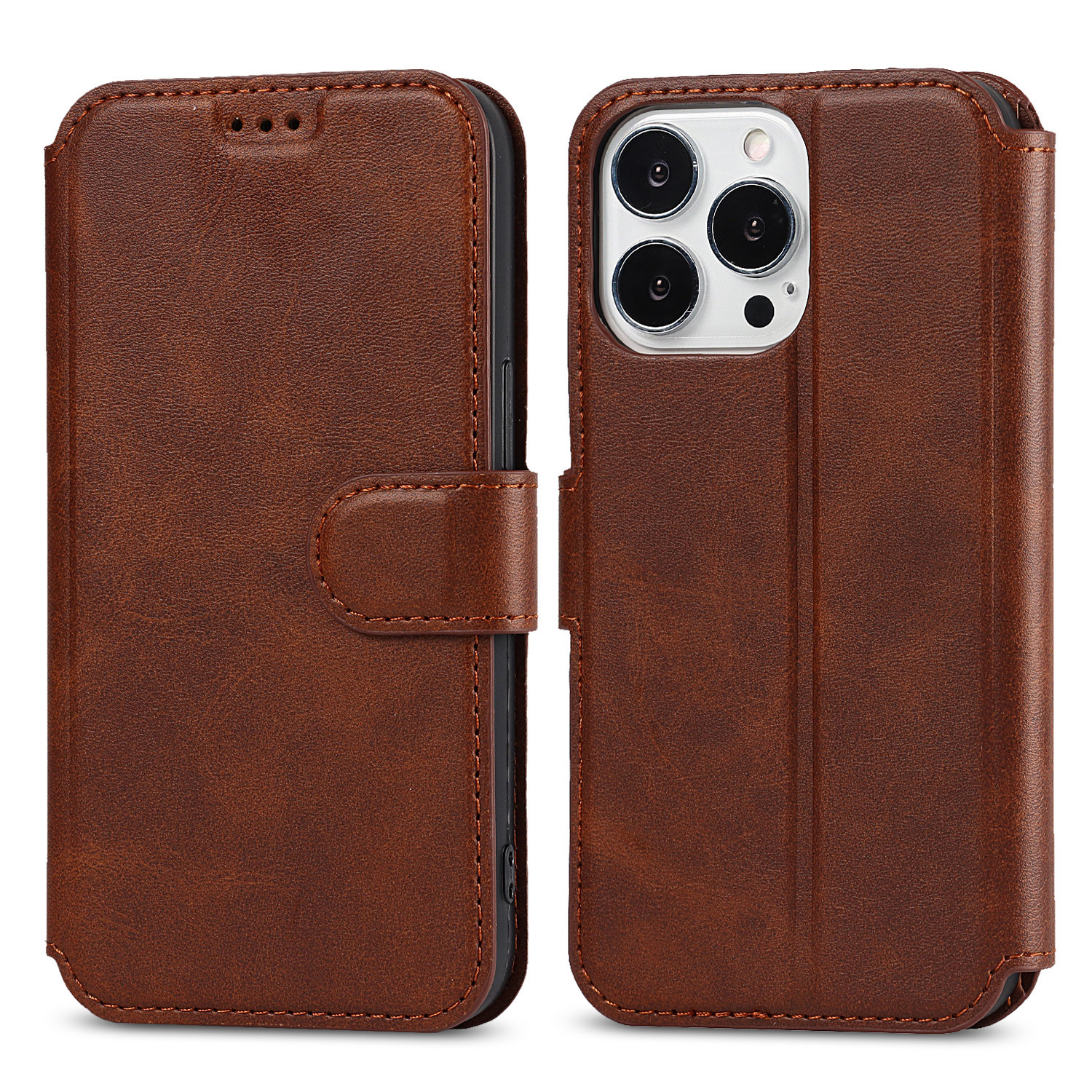 适用iPhone17ProMax翻盖手机壳三星S25插卡相框皮套678Plus保护壳