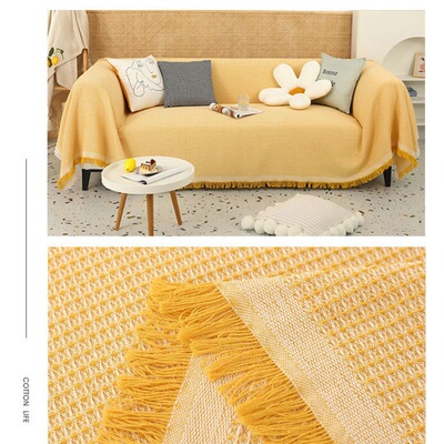 沙发罩防猫爪ins风猫抓沙发盖布巾罩四季通用防滑纯色防尘沙发套